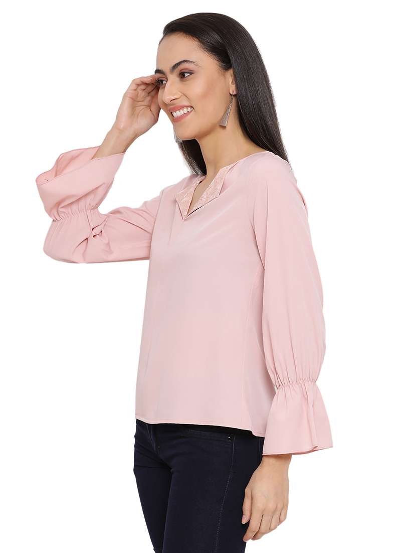 bell sleeved solid top - 17843701 -  Standard Image - 1
