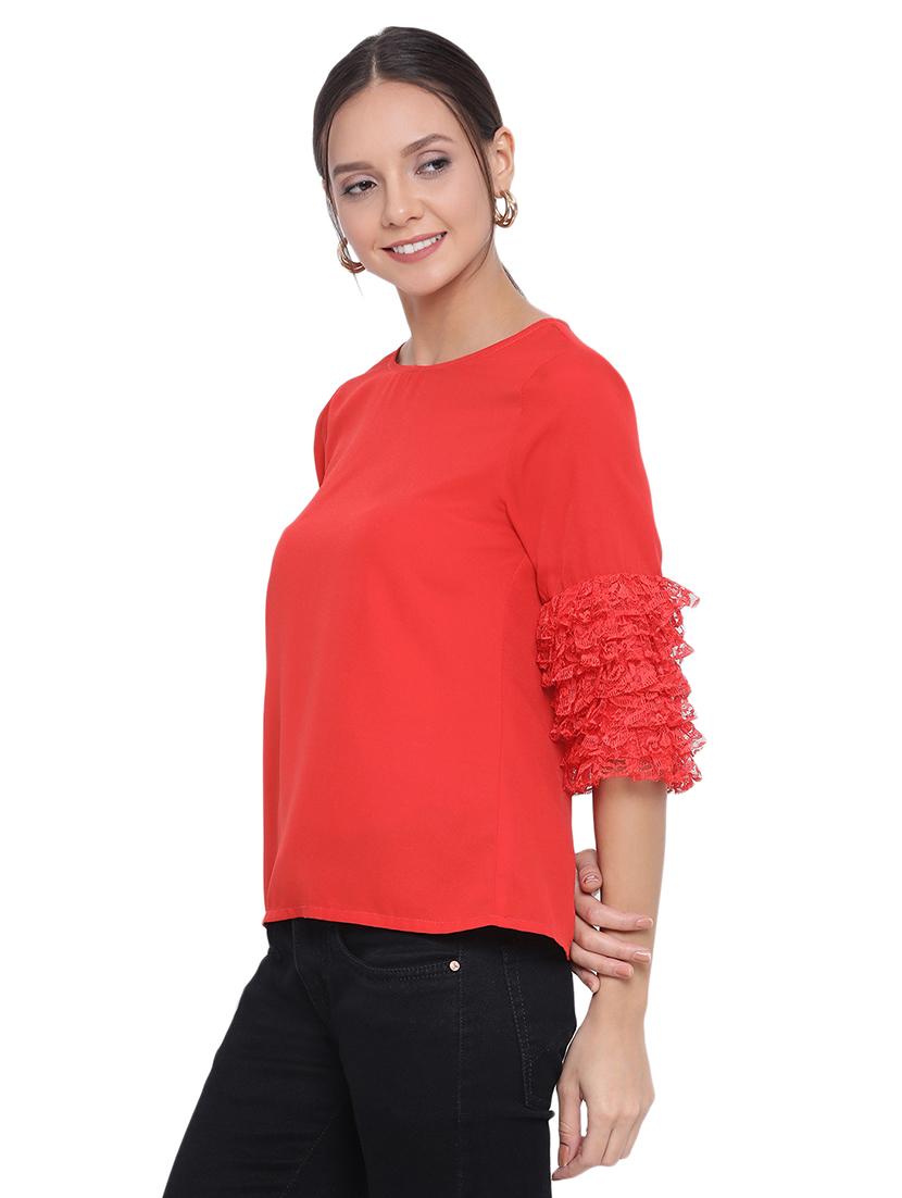 bell sleeved solid top - 17843703 - Standard Image - 1