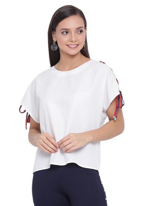 tie knot sleeved solid top - 17843707 -  Standard Image - 0
