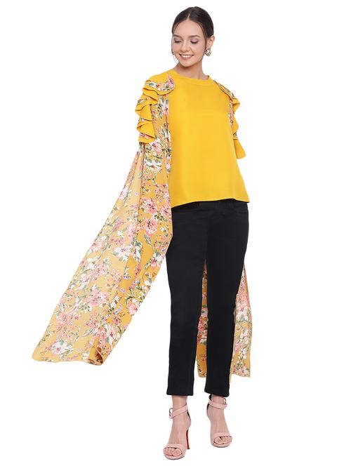 exaggerated sleeved round top - 17843708 - Standard Image - 0