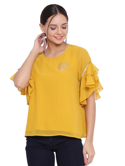 women's straight round neck top - 17843709 - Standard Image - 0