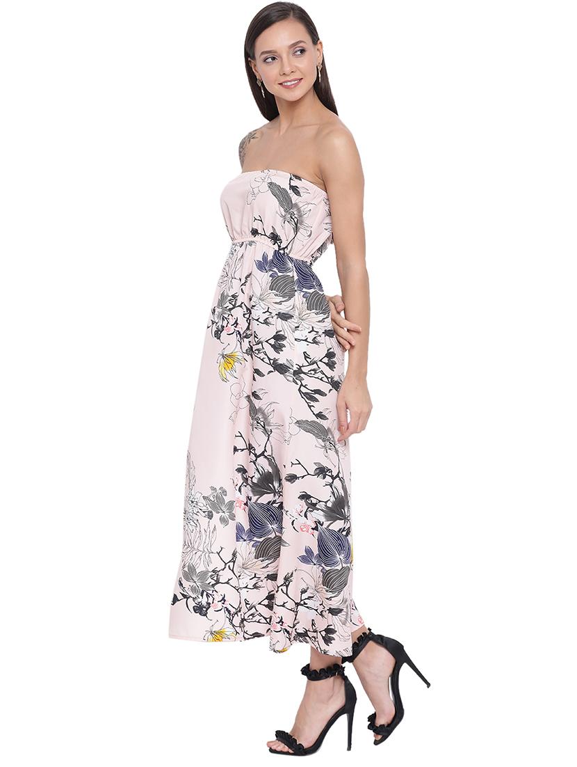 off shoulder floral high slit  dress - 17843713 -  Standard Image - 1