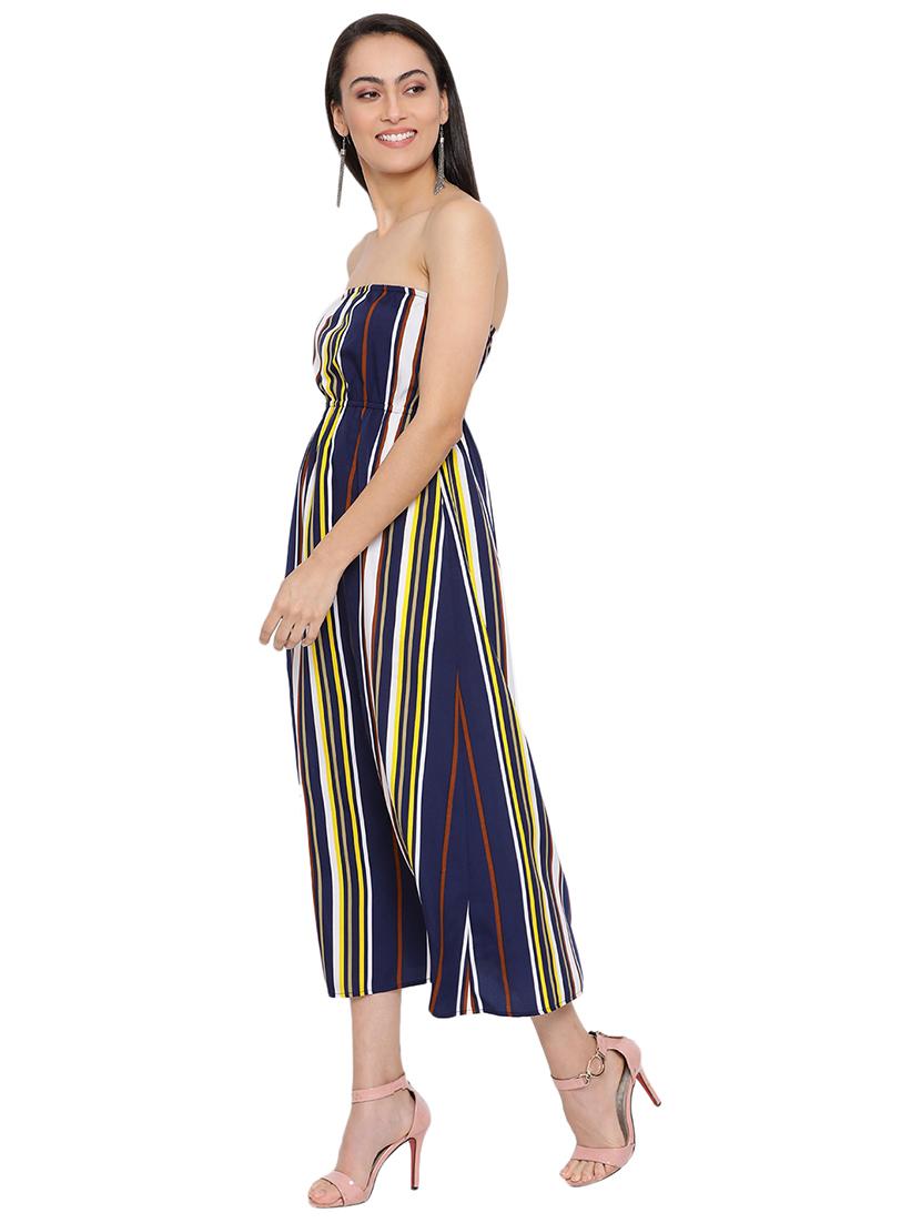 off shoulder striped maxi dress - 17843715 - Standard Image - 1