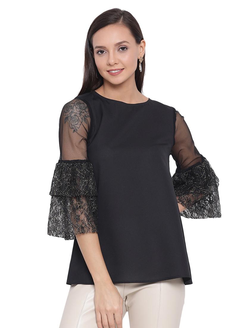 bell sleeved solid top - 17843718 - Zoom Image - 0