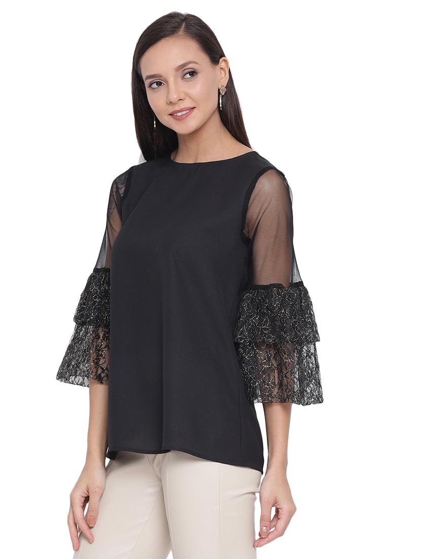 bell sleeved solid top - 17843718 - Standard Image - 1