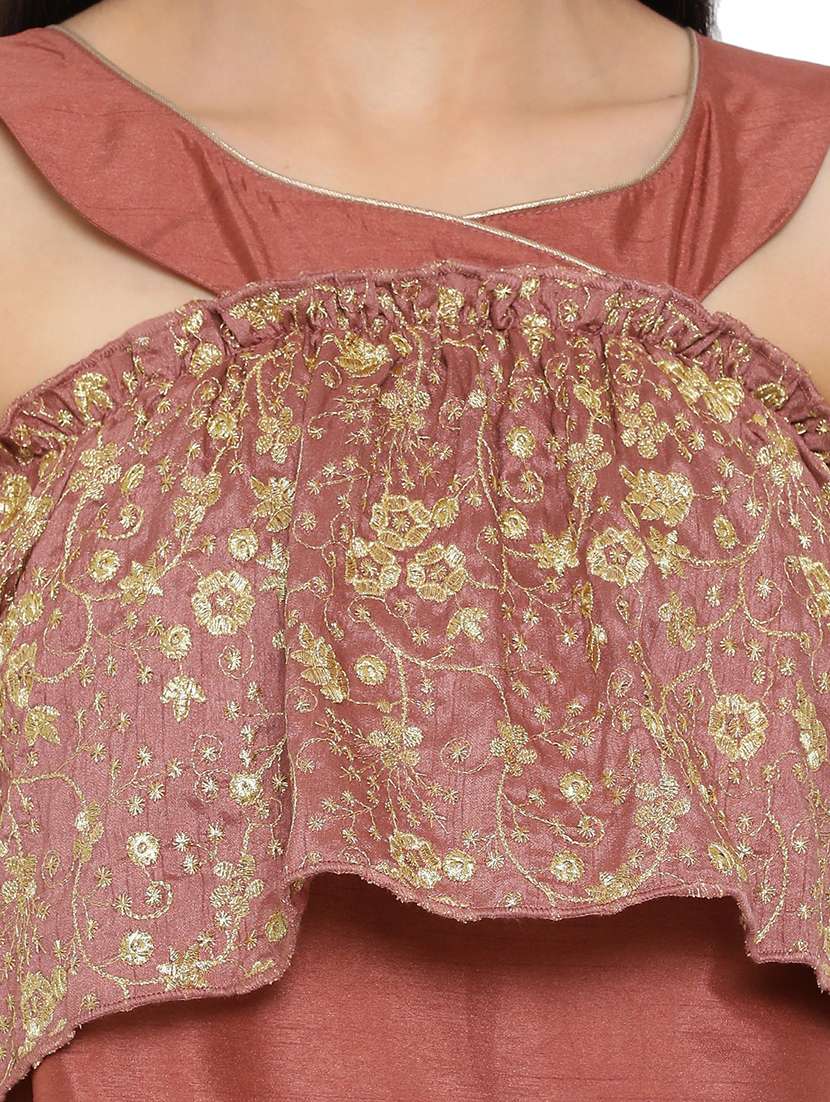 round neck embellished layered top - 17843719 - Standard Image - 4
