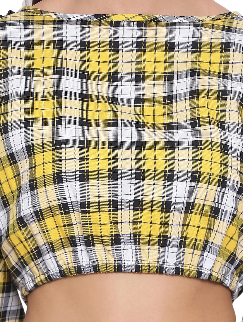 boat neck checkered top - 17843721 - Standard Image - 4