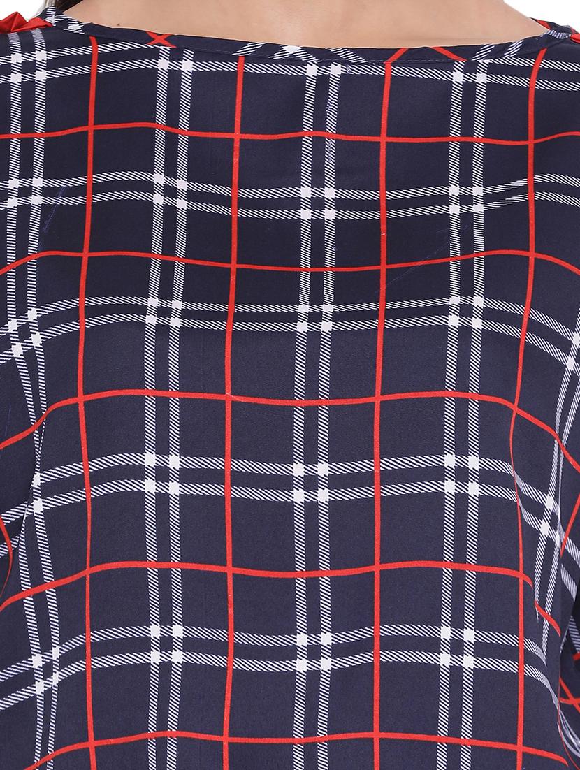 boat neck checkered top - 17843723 - Standard Image - 4