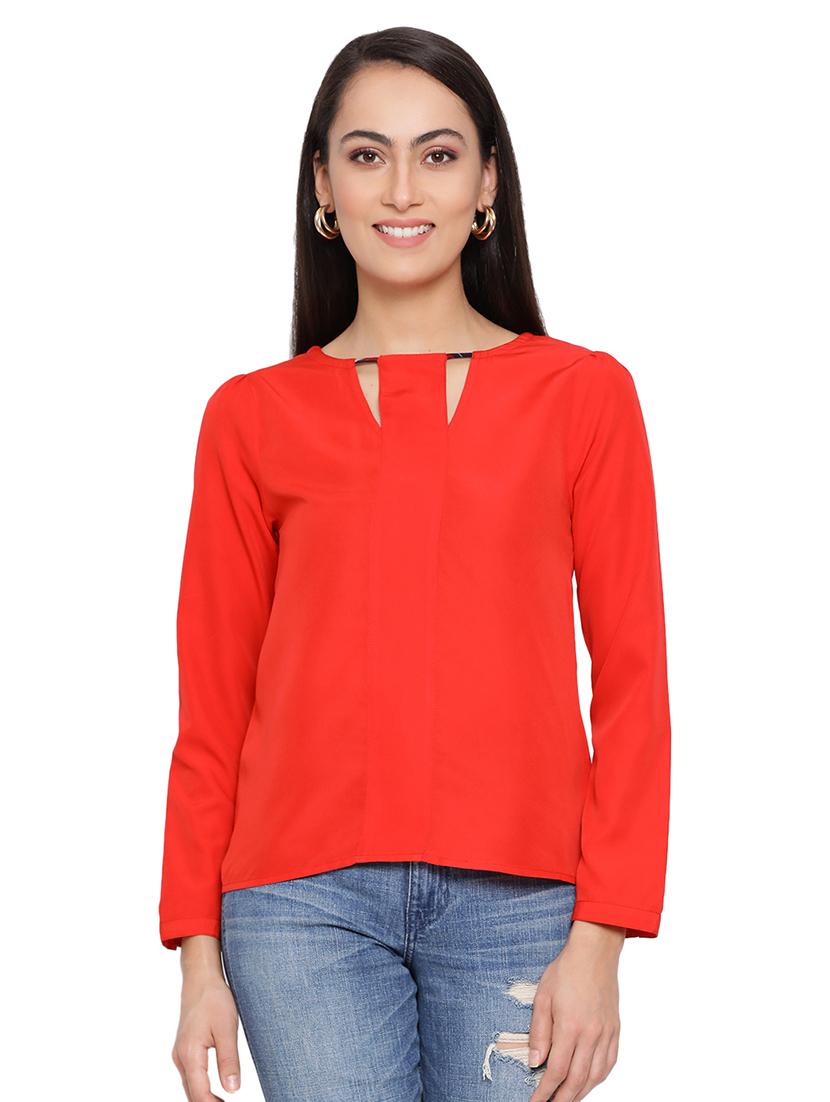 key hole neck solid top - 17843726 -  Zoom Image - 0