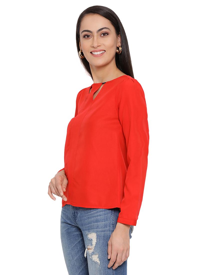 key hole neck solid top - 17843726 -  Standard Image - 1