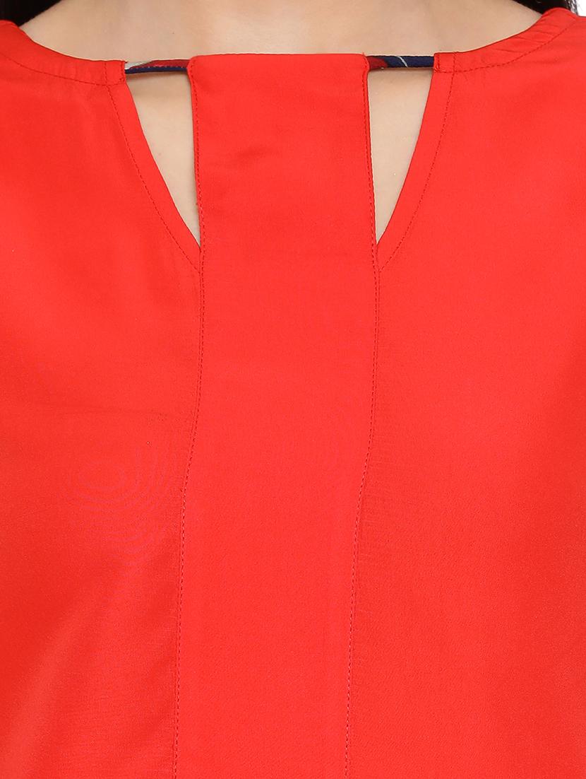 key hole neck solid top - 17843726 - Standard Image - 4