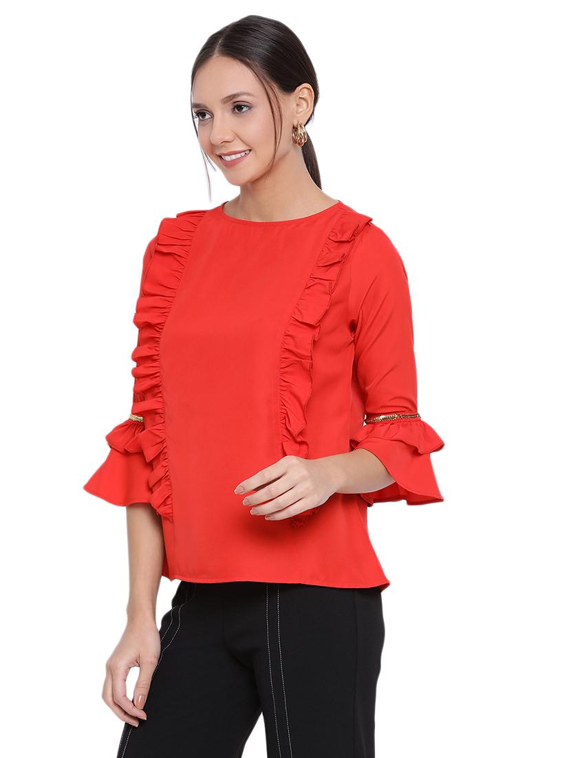 bell sleeved solid top - 17843728 - Standard Image - 1