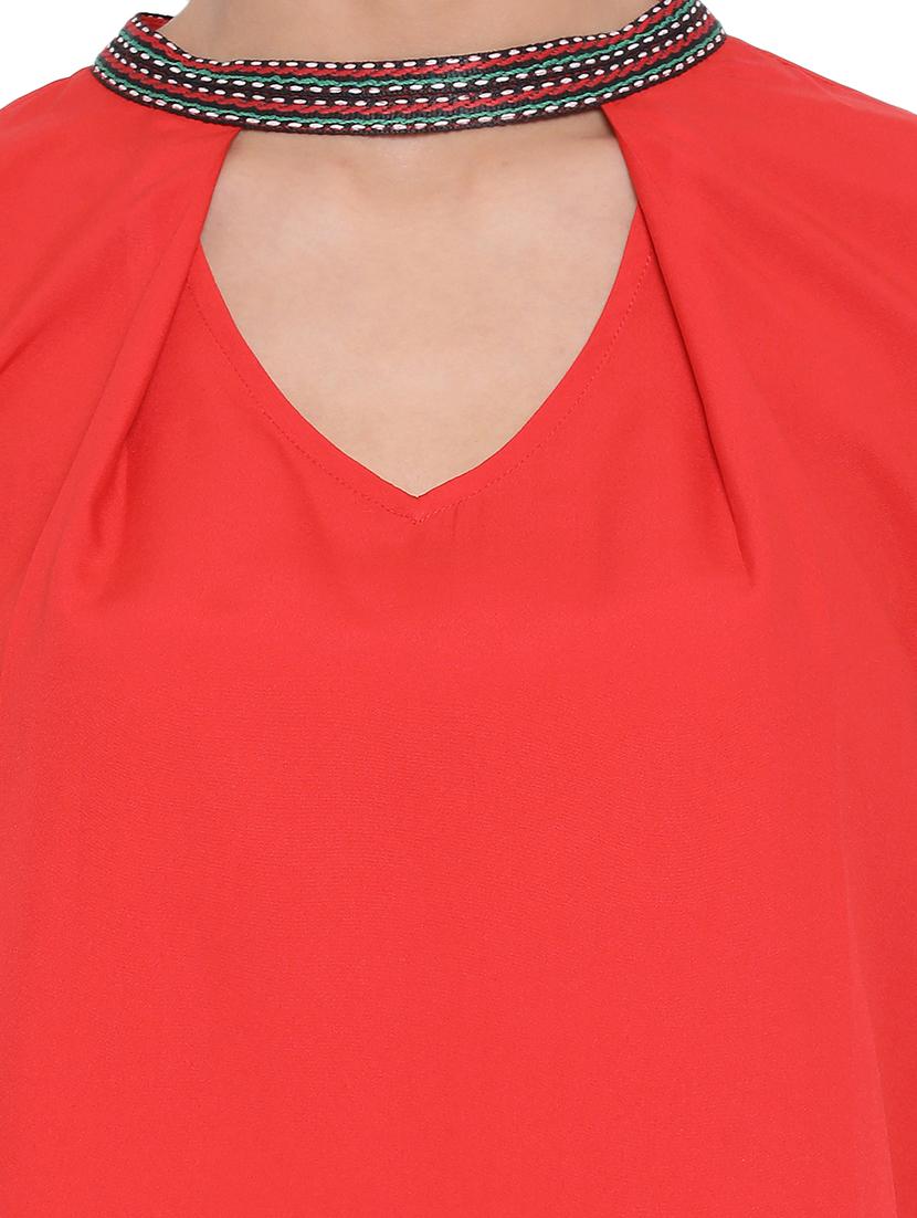 contrast detail choker neck top - 17843729 - Standard Image - 4