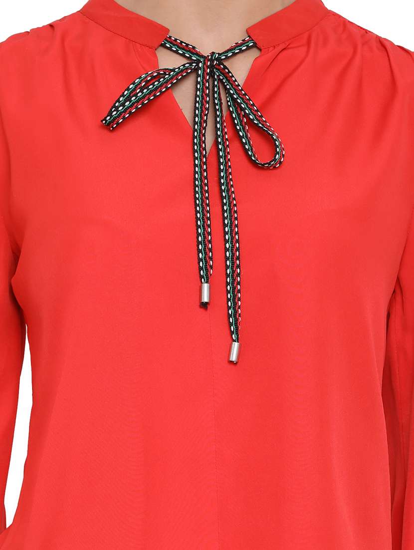 tie up neck solid top - 17843730 -  Standard Image - 4