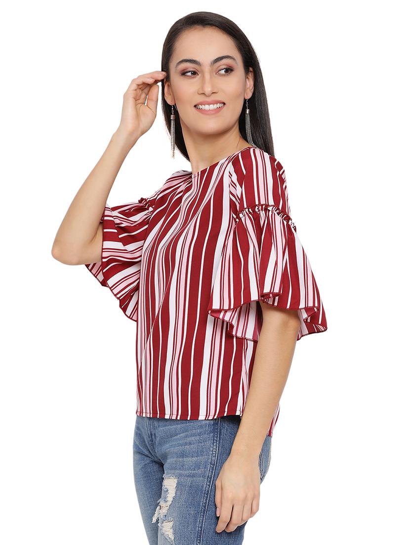 women's straight round neck top - 17843732 - Standard Image - 1