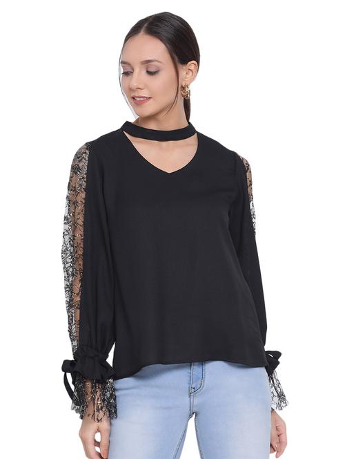 tie knot sleeved solid top  - 17843740 -  Standard Image - 0