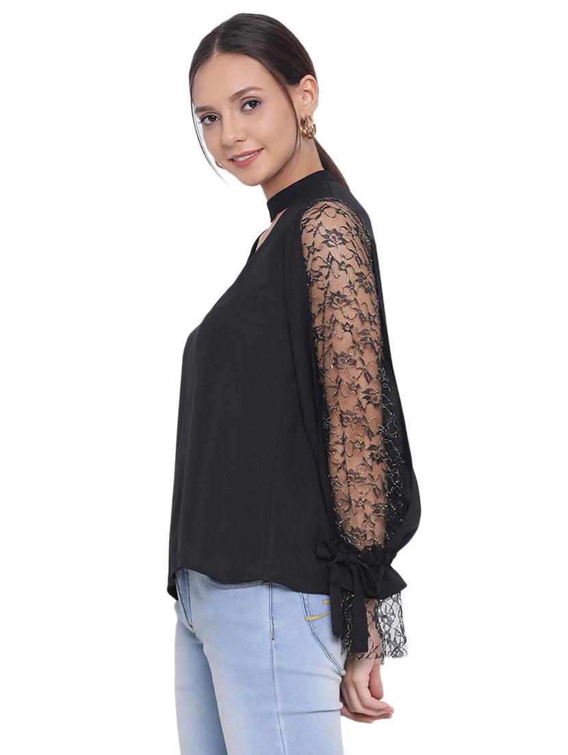 tie knot sleeved solid top  - 17843740 -  Standard Image - 1