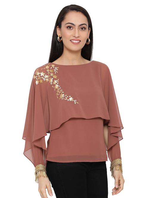 embellished detail cape top - 17843744 - Standard Image - 0