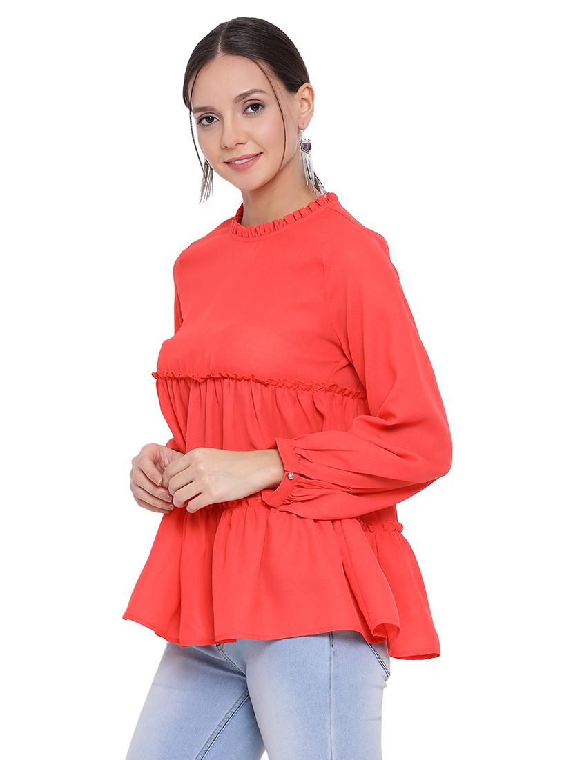 round neck tiered top  - 17843745 -  Standard Image - 1