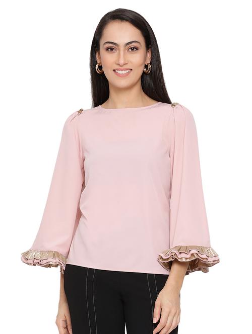 bell sleeved round neck top  - 17843746 -  Standard Image - 0