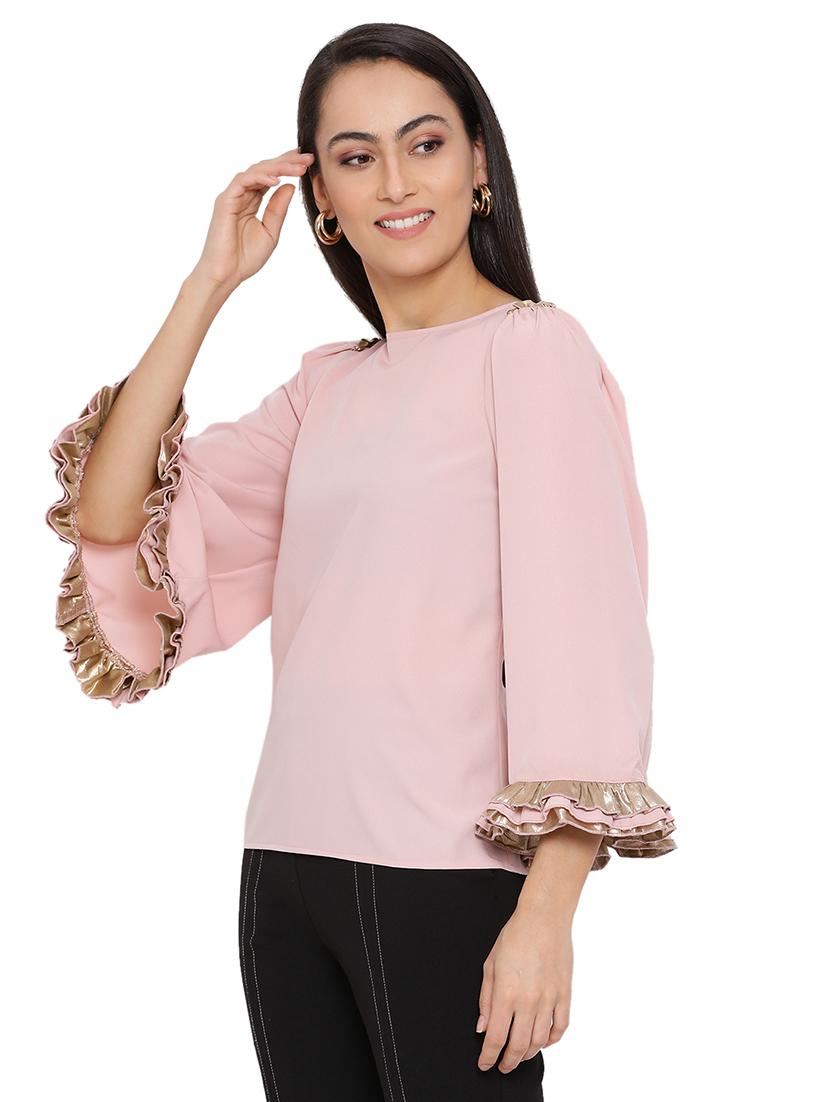 bell sleeved round neck top - 17843746 - Standard Image - 1