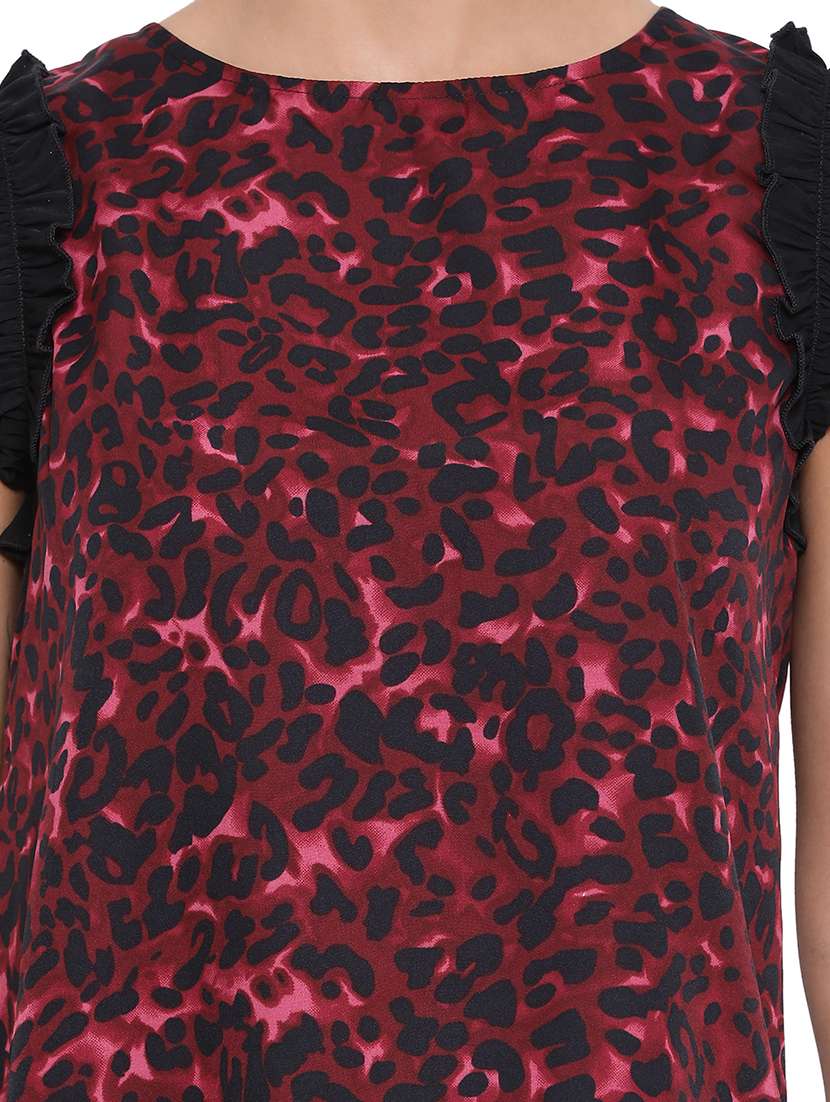 women's ruffle round neck top - 17843748 -  Standard Image - 4