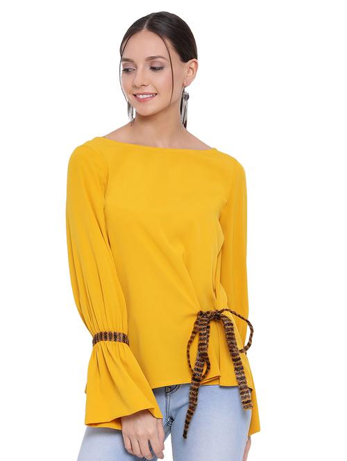 boat neck bell sleeved top  - 17843755 -  Standard Image - 0