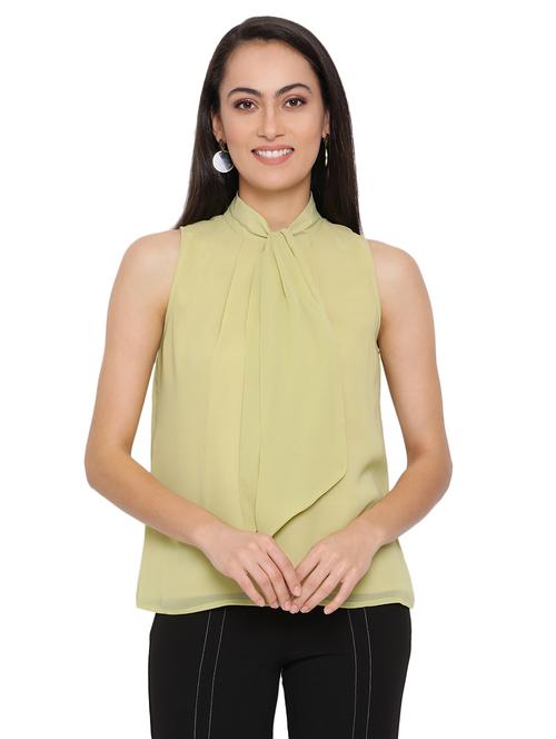 tie up neck solid top - 17843760 - Standard Image - 0
