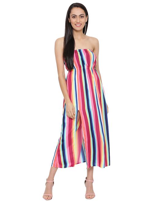 high slit striped tube dress - 17843765 - Standard Image - 0