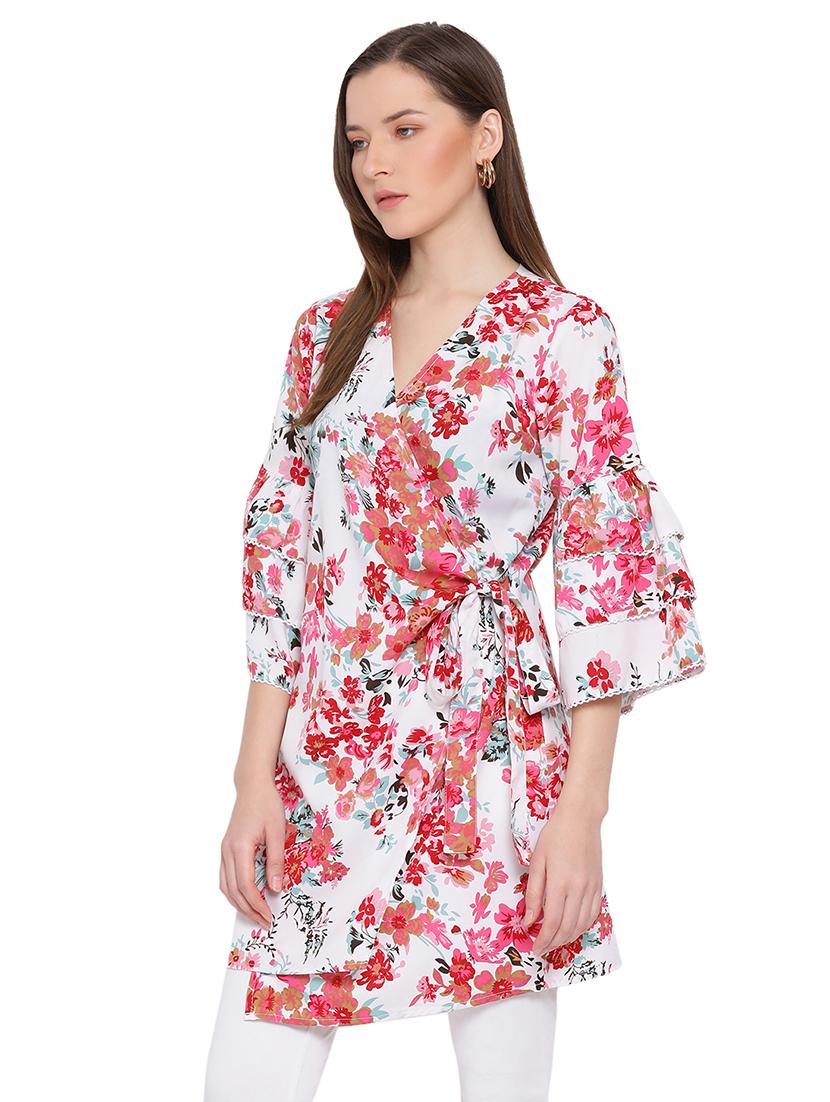 bell sleeved floral tunic - 17843770 -  Standard Image - 1