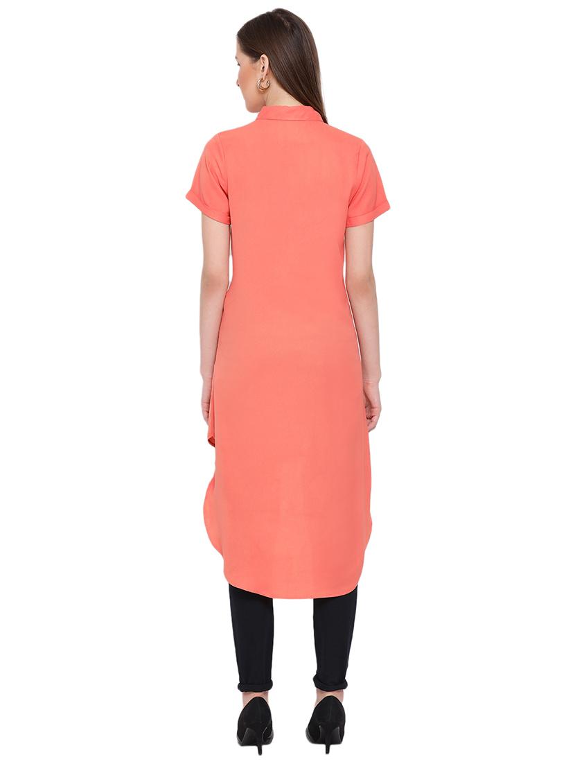 button up high low tunic - 17843771 - Standard Image - 1