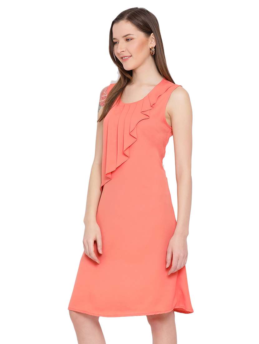 women's ruffle solid dress - 17843772 - Standard Image - 1