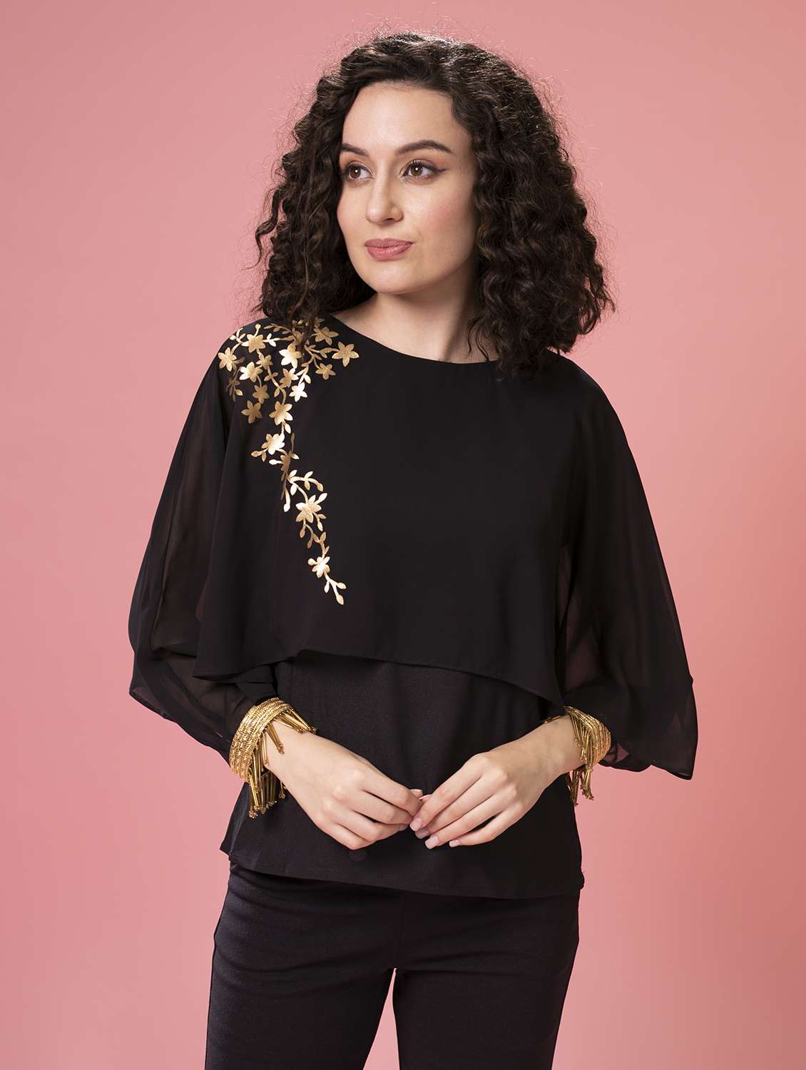 women's layered round neck top - 17843775 -  Standard Image - 1