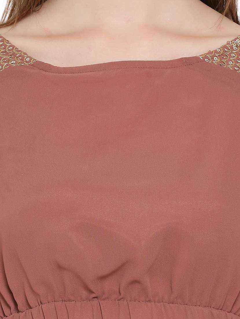 women's crop round neck top - 17843783 - Standard Image - 4