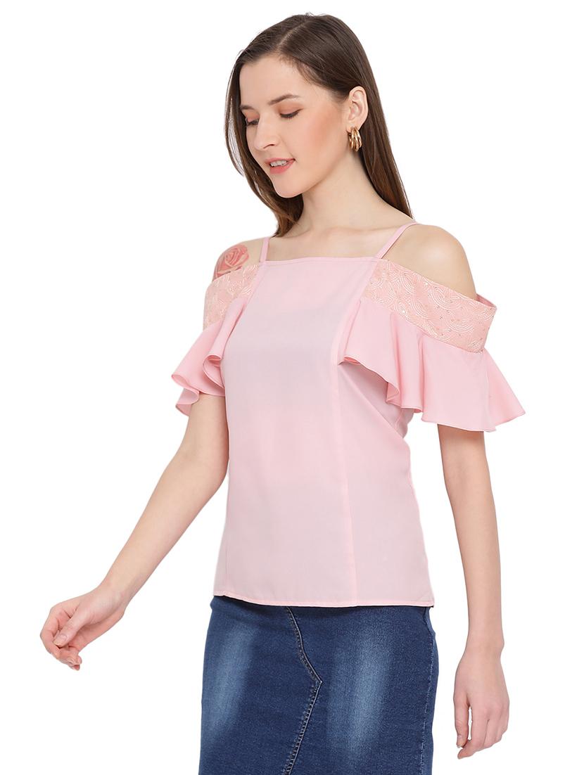 cold shoulder solid top  - 17843793 -  Standard Image - 1