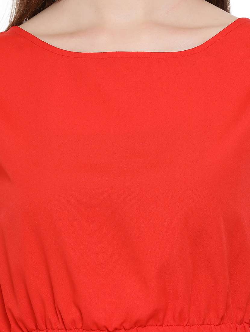 women's crop round neck top - 17843795 - Standard Image - 4