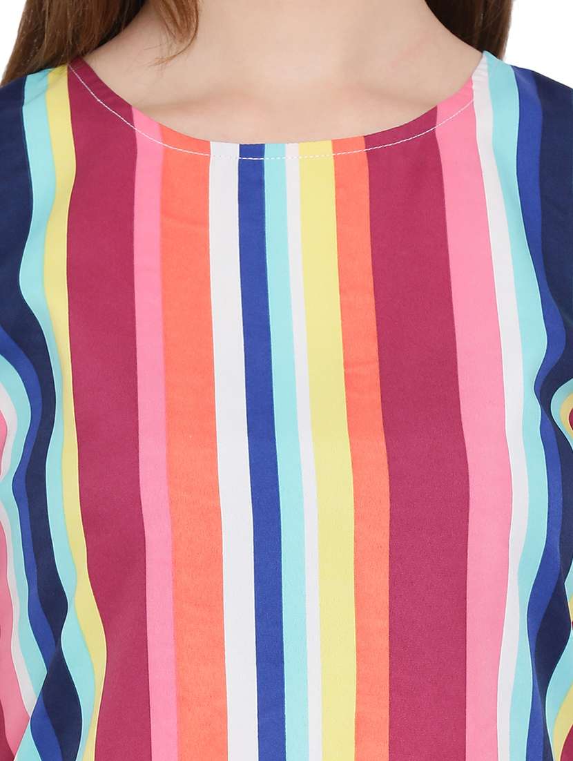 cold shoulder striped top - 17843797 - Standard Image - 4
