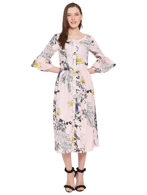 bell sleeved floral maxi dress - 17843801 -  Standard Image - 0