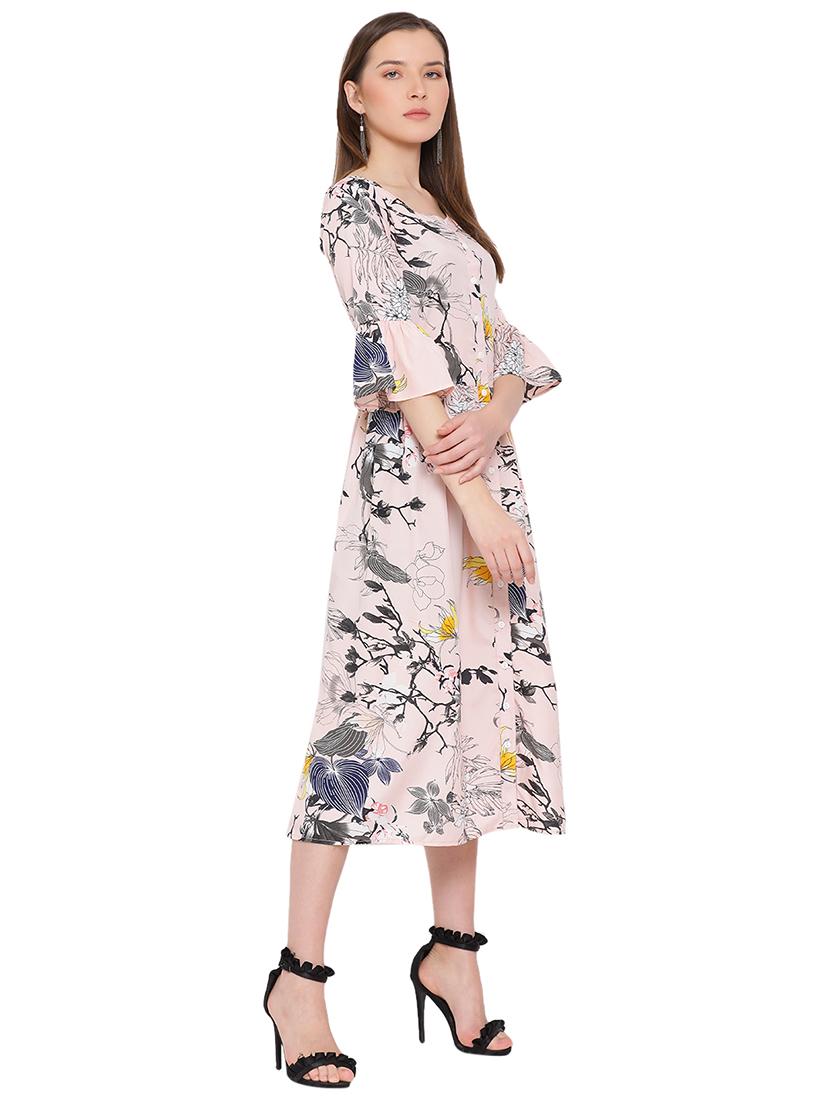 bell sleeved floral maxi dress - 17843801 -  Standard Image - 1