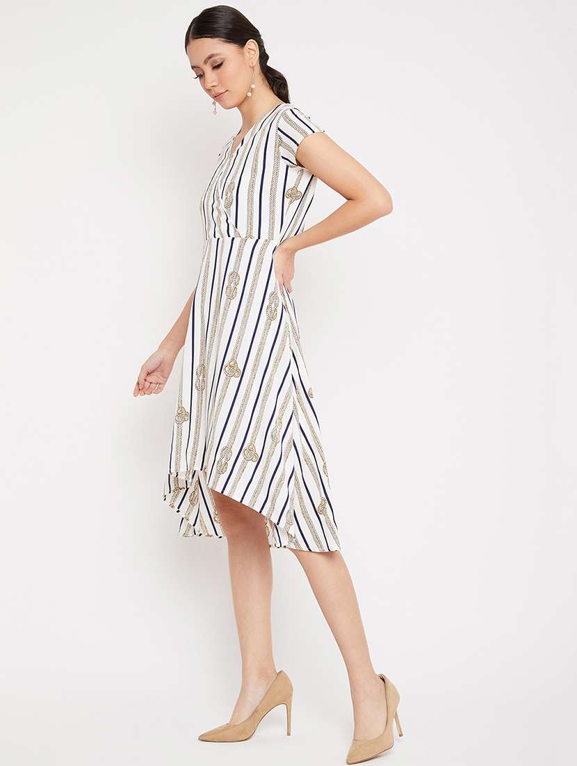 Women's High Low Striped Dress