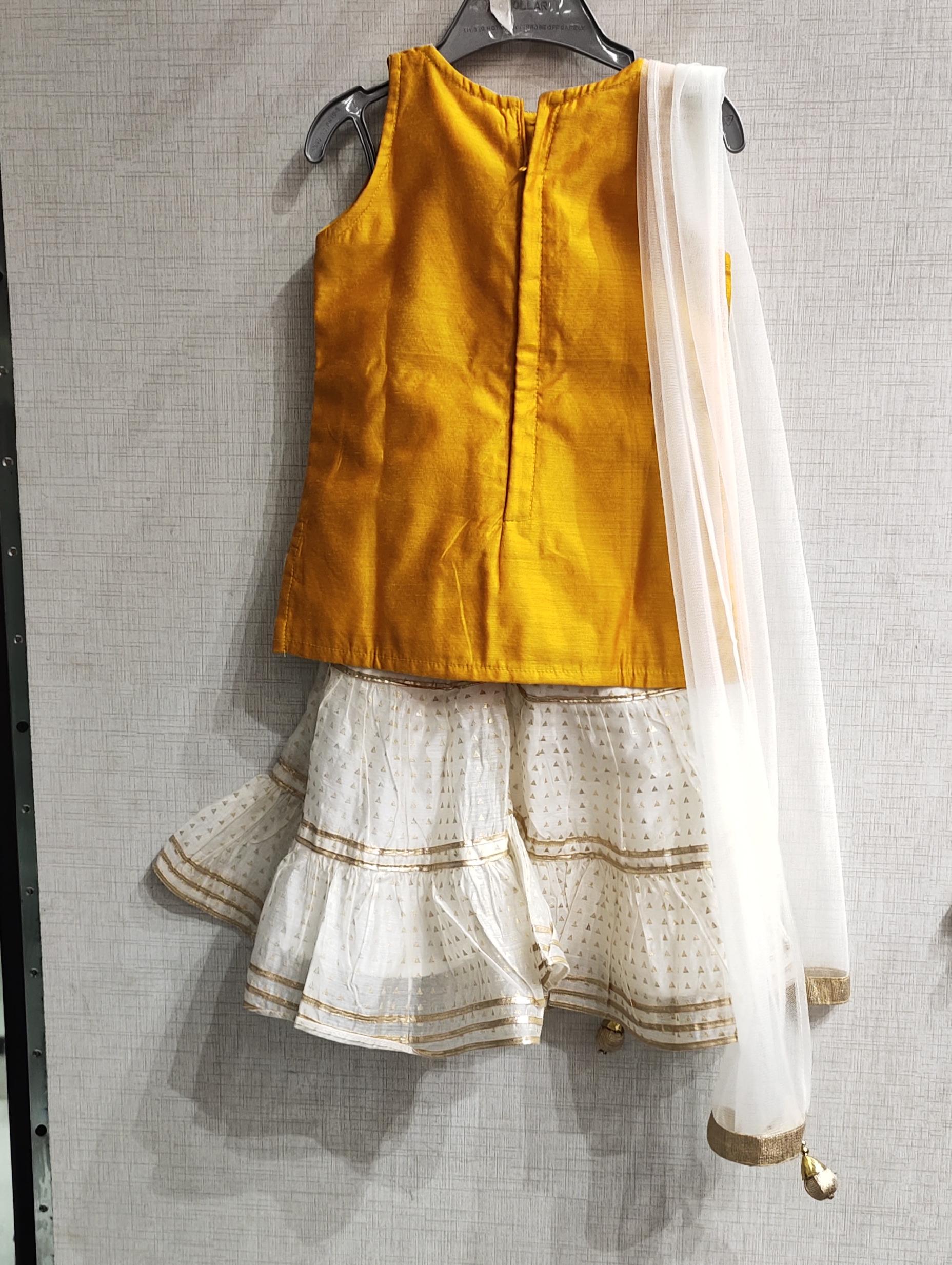 girls embroidered kurta sharara set with dupatta - 17844210 - Standard Image - 1