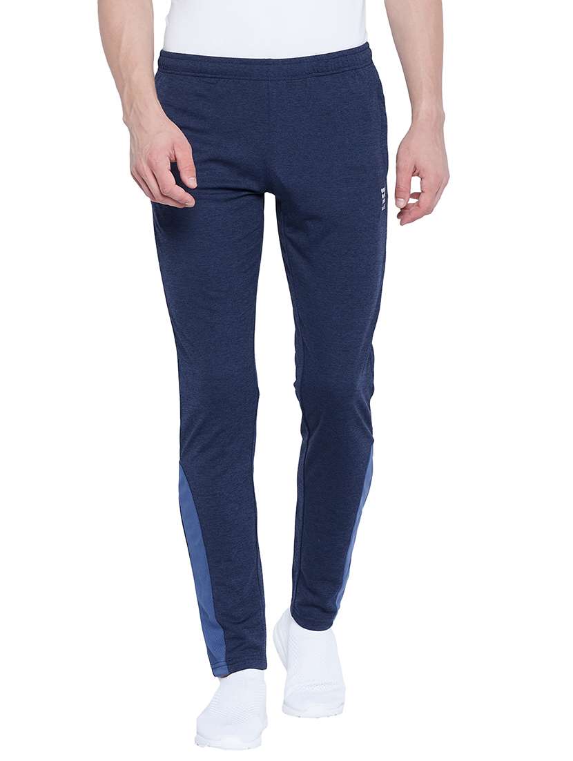 navy blue side taped full length track pant