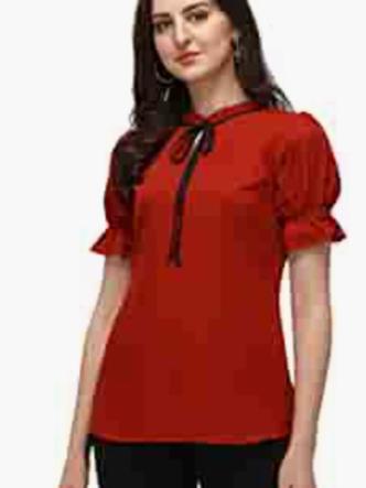 red cotton top - 17844276 - Standard Image - 1