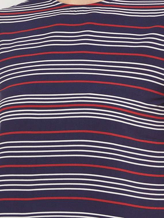 round neck striped top with palazzo set - 17844304 - Standard Image - 4
