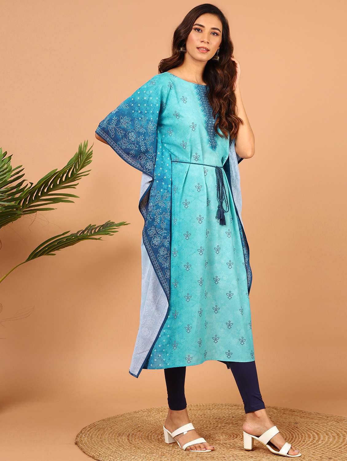 bandhani kaftan kurta - 17845044 - Standard Image - 1