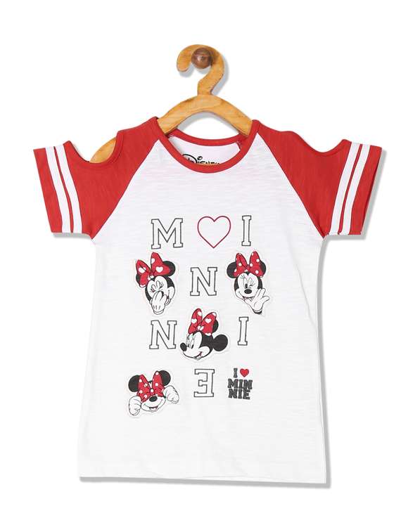 white printed regular tee