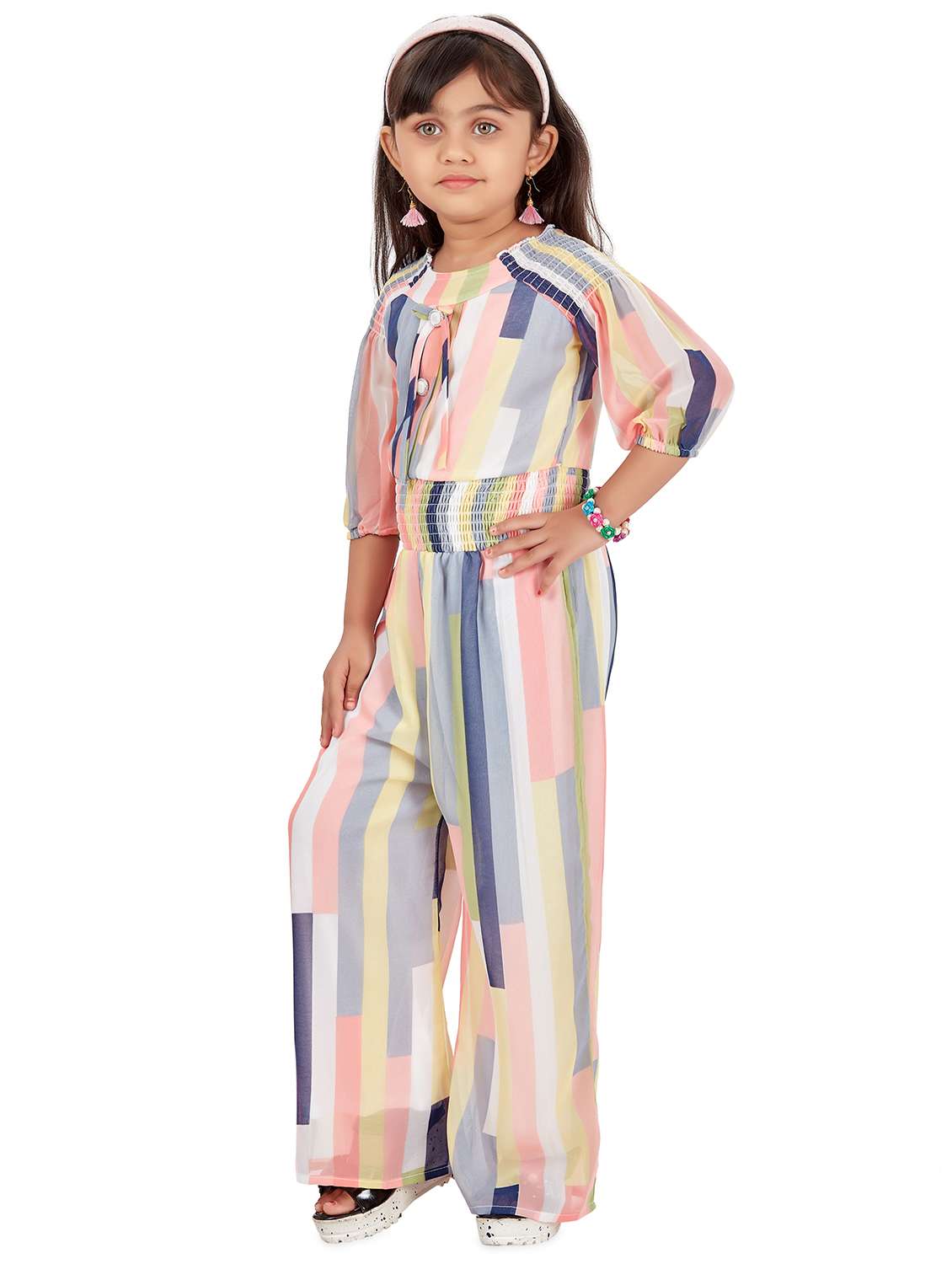 multi colored striped jumpsuit  - 17846961 -  Standard Image - 1