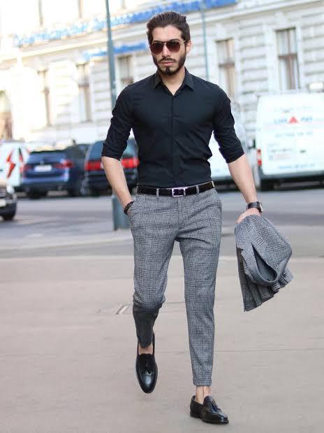 black silk formal shirt - 17847882 - Standard Image - 1