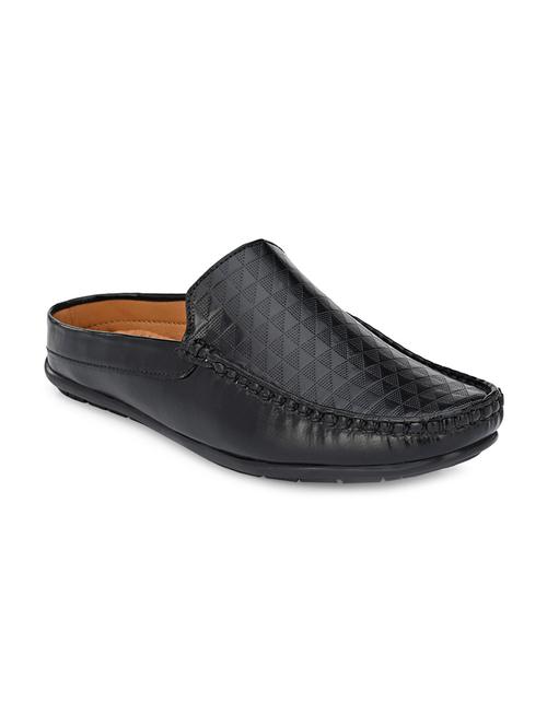 black leather slip on loafers - 17849823 -  Standard Image - 0