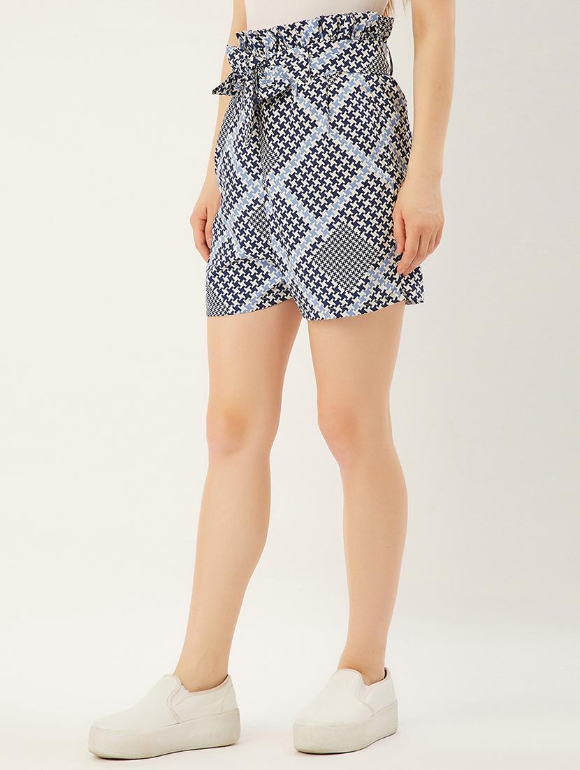 tie front printed short - 17849978 - Standard Image - 1